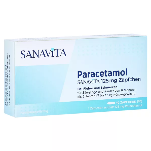 Paracetamol Sanavita 125 mg Zäpfchen