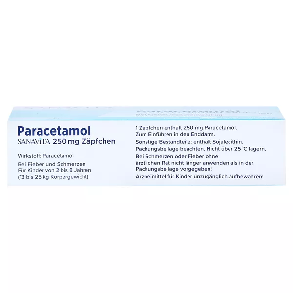 Paracetamol Sanavita 250 mg Zäpfchen, 10 St.