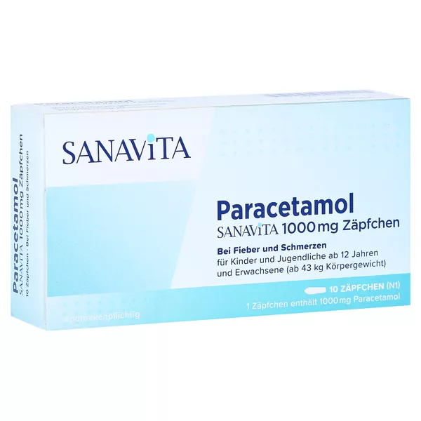 Paracetamol Sanavita 1000 mg Zäpfchen