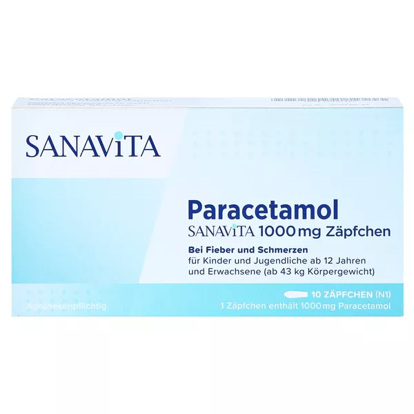 Paracetamol Sanavita 1000 mg Zäpfchen, 10 St.
