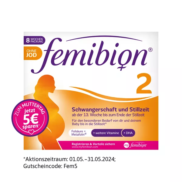FEMIBION 2 SCHWANGERSCHAFT+STILLZEIT ohne Jod, Folsäure 2X60 St