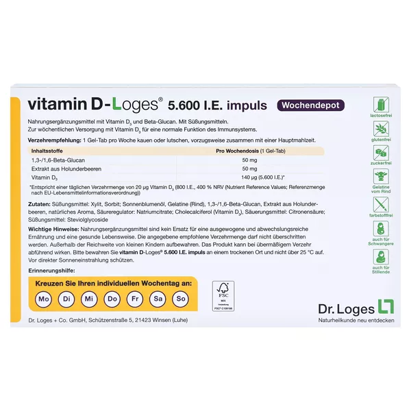 vitamin D-Loges 5.600 I.E. impuls 60 St