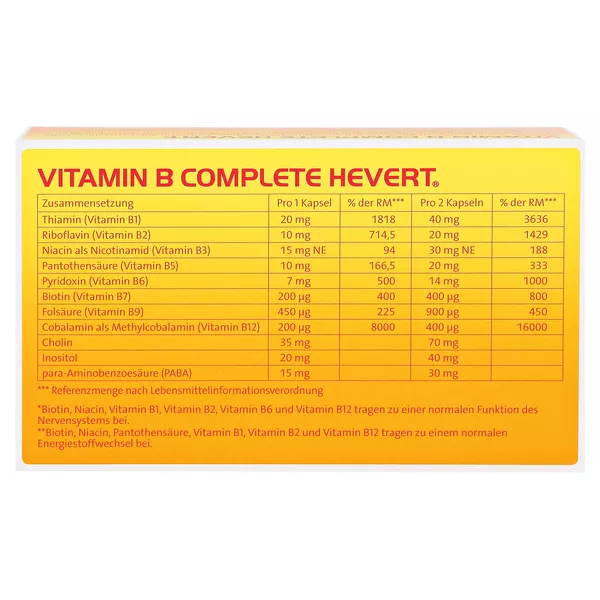 Vitamin B Complete Hevert Kapseln, 120 St.