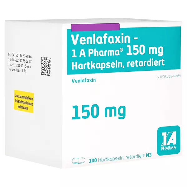 VENLAFAXIN-1A Pharma 150 mg Hartkapseln retard 100 St