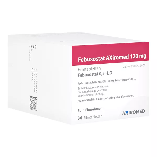 FEBUXOSTAT AXiromed 120 mg Filmtabletten 84 St
