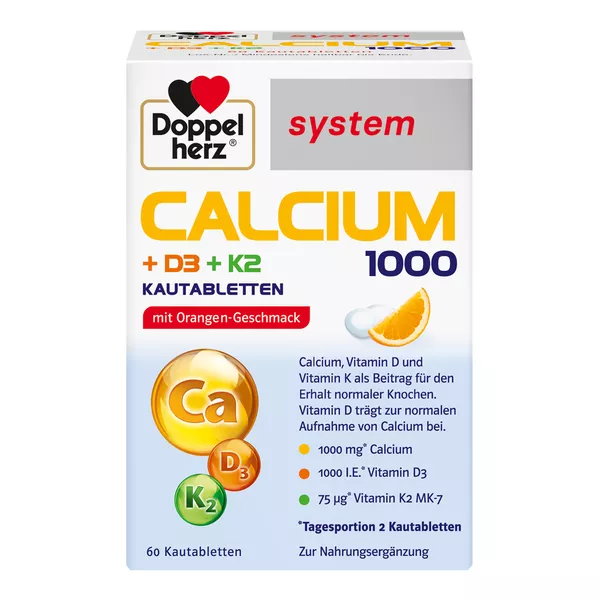 Doppelherz system Calcium 1000+D3+K2 60 St