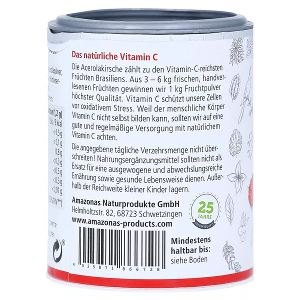 Amazonas Acerola Vitamin C Lutschtabletten zuckerfrei, 70 g