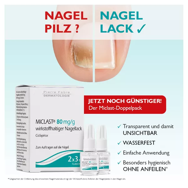 MICLAST 80 mg/g wirkstoffhaltiger Nagellack 2X3 ml