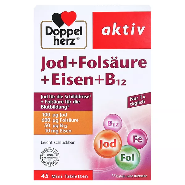 Doppelherz Jod+folsäure+eisen+b12 Tablet 45 St