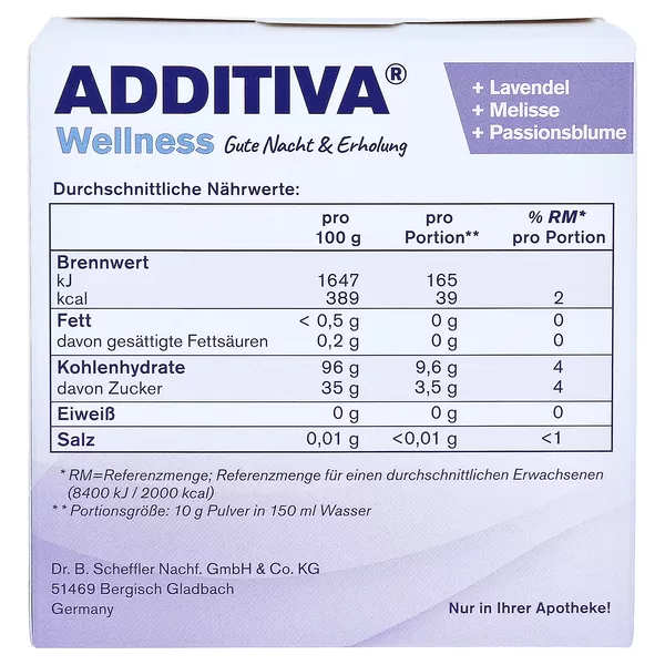 Additva Wellness Gute Nacht & Erholung 10X10 g