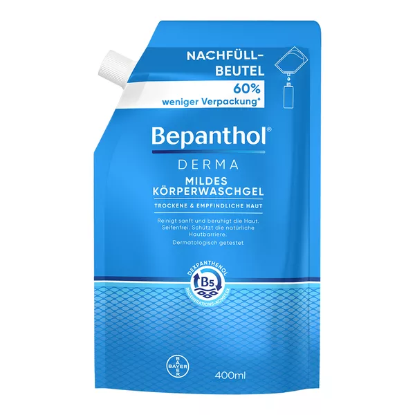 Bepanthol® DERMA Mildes Körperwaschgel, 400ml Nachfüllbeutel 1X400 ml