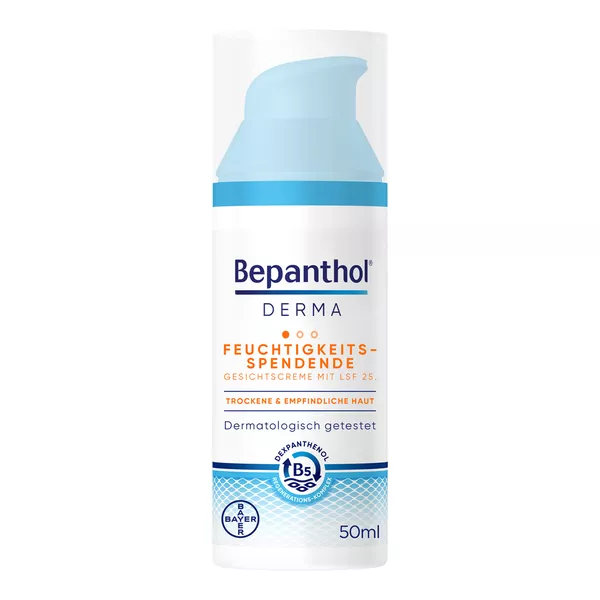Bepanthol® DERMA Feuchtigkeitsspendende Gesichtscreme mit LSF 25, 50 ml Pumpflasche 1X50 ml