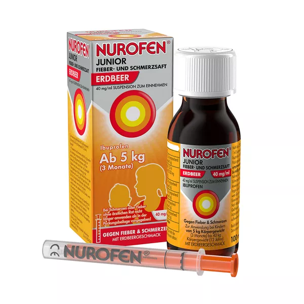 Nurofen Junior Fieber- & Schmerzsaft Erdbeer 100 ml