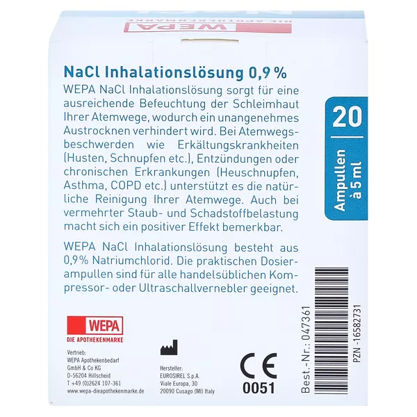 WEPA Inhalationslösung NaCl 0,9% 20X5 ml