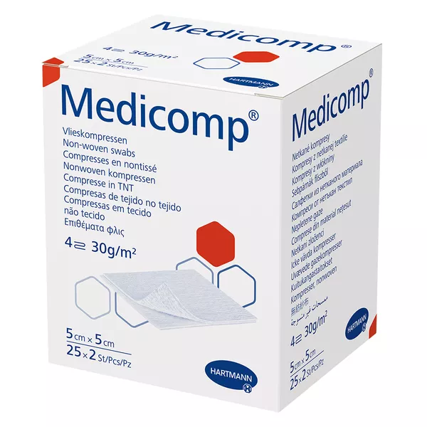 Medicomp Vlieskomp.steril 5x5 cm 4lagig 25X2 St
