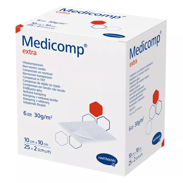 Medicomp Extra Vlieskomp.steril 10x10 cm 25X2 St