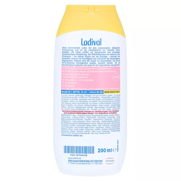 Ladival Empfindliche Haut Plus LSF50+ Sonnencreme 200 ml