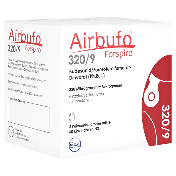 AIRBUFO Forspiro 320 µg/9 µg/Dosis 3x60 ED 180 Sp