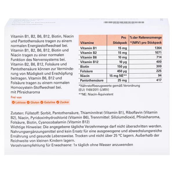 Vitamin B-komplex-ratiopharm Direkt Pulver 20 St