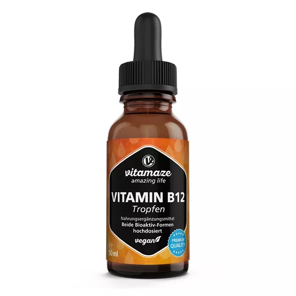 Vitamin B12 100 µg hochdosiert vegan Tropfen 50 ml