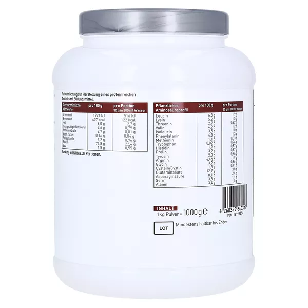 N1 Veganer Protein Reis-Erbsen-Mix Schoko-Geschmack, 1000 g