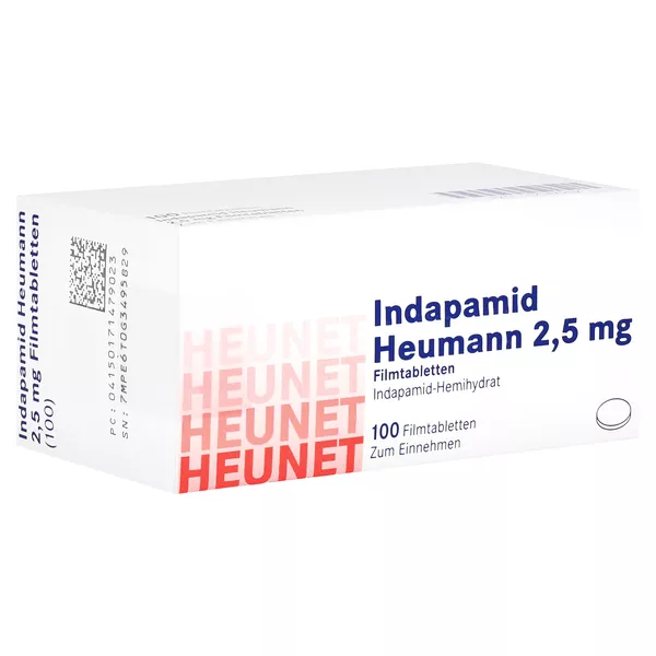 INDAPAMID Heumann 2,5 mg Filmtabletten Heunet 100 St
