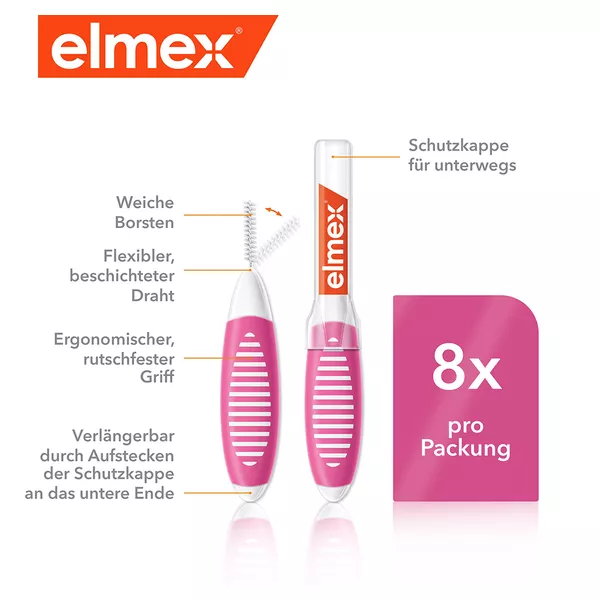 elmex Interdental Bürste Pink, Größe 0, 0,4 mm 8 St