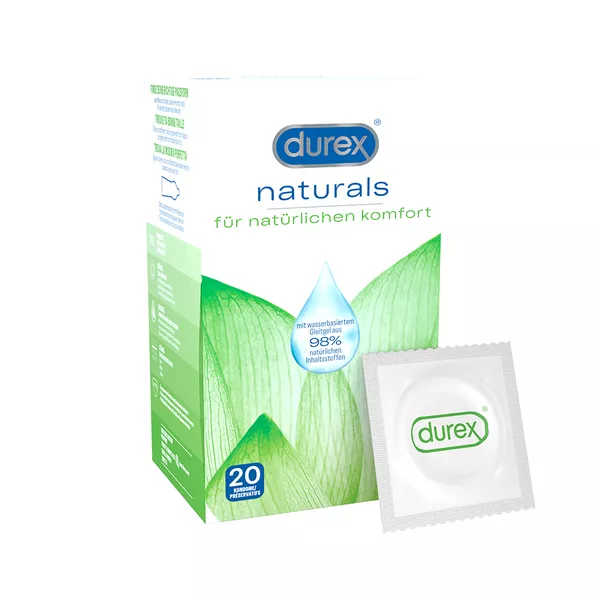 DUREX Naturals Kondome mit Gleitgel, 2 x 10 St.