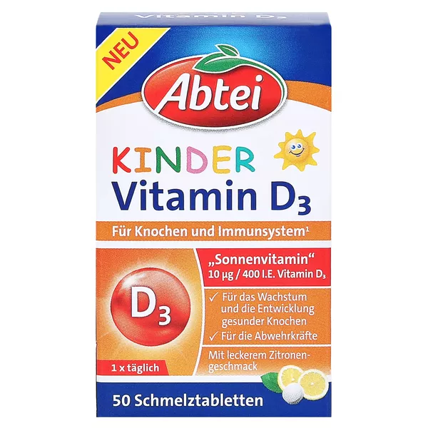 Abtei Kinder Vitamin D3, 50 St.