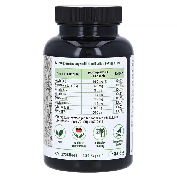 VIRISOLIS Vitamin B-Komplex FORTE 6-Monate - vegan 180 St