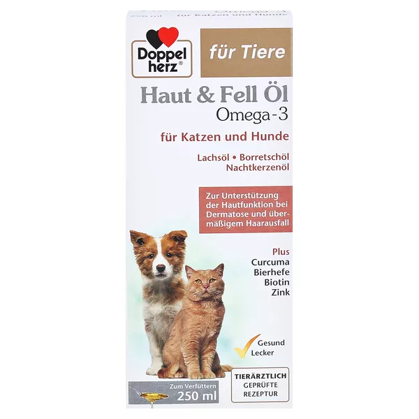 Doppelherz für Tiere Haut & Fell Öl für Katzen und Hunde 250 ml