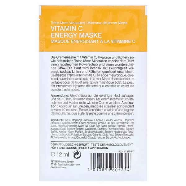 Dermasel Vitamin C Energy Maske 12 ml
