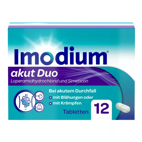 Imodium Akut Duo 2 Mg/125 Mg Tabletten 12 St