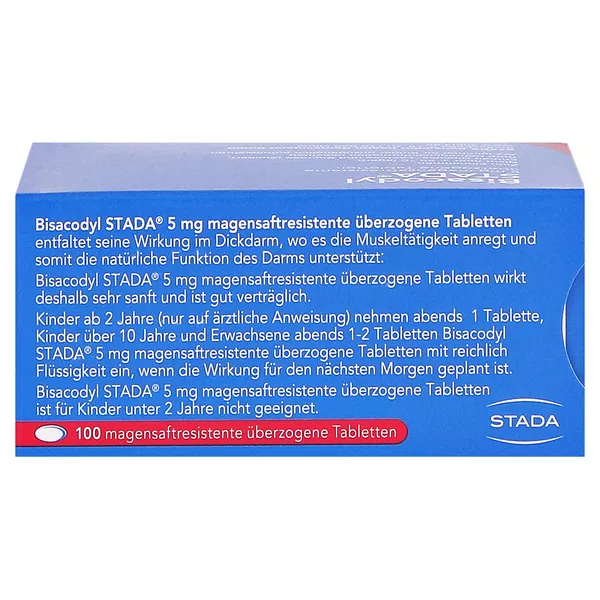 Bisacodyl STADA 5 mg Abführmittel zur Hilfe bei Verstopfung 100 St
