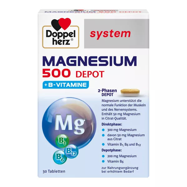 Doppelherz Magnesium 500 Depot system Tabletten 30 St