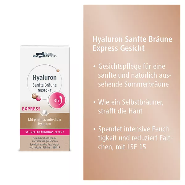 medipharma cosmetics Hyaluron Sanfte Bräune Express Gesicht 30 ml