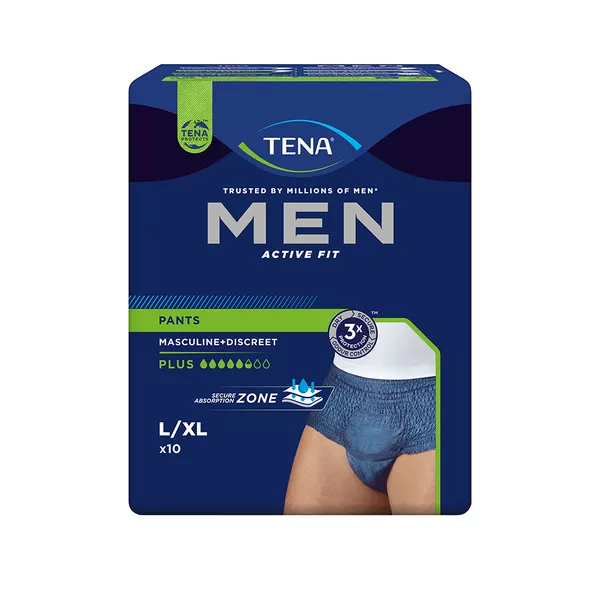 Tena Men Act.fit Inkontinenz Pants Plus L/xl Blau 10 St