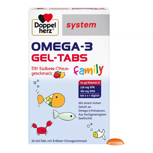 Doppelherz Omega-3 Gel-tabs Family Erdb.-ci System 60 St