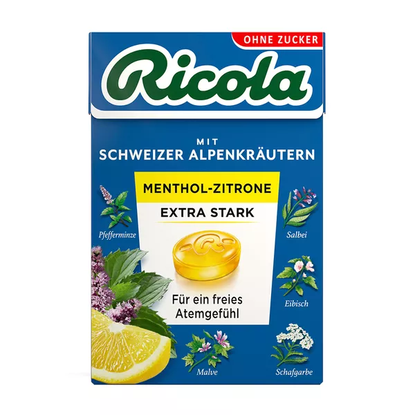 Ricola Menthol-Zitrone extra stark zuckerfrei 50 g