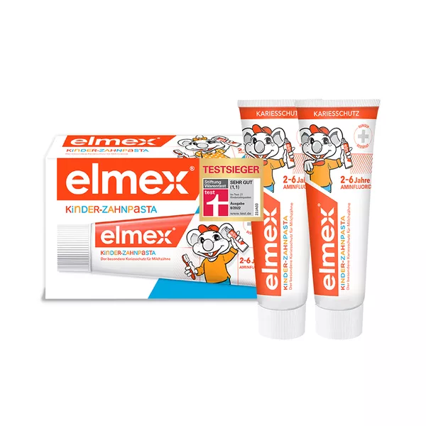 elmex Kinder-Zahnpasta Doppelpack, 2 x 50 ml