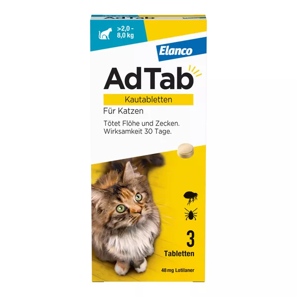 Adtab 48 mg Kautabletten Katzen >2-8 kg