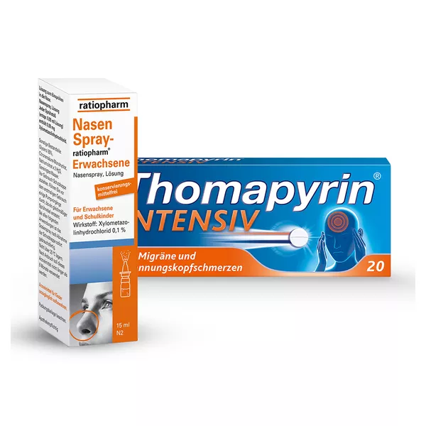 Erkältungsset Thomapyrin INTENSIV + Nasenspray ratiopharm Erwachsene