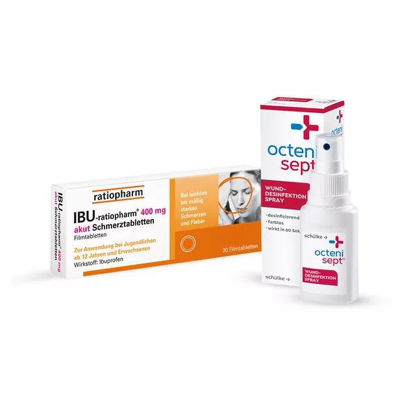 Sparset IBU ratiopharm 400 mg akut + octenisept Wund-Desinfektion Spray