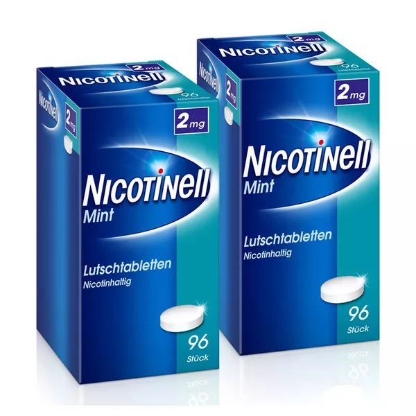 Nicotinell Lutschtabletten 2 mg Mint Doppelpack, 2 x 96 St.