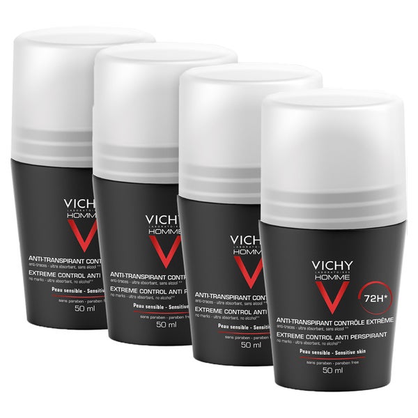 Vichy Homme Deo Roll-on Anti Transpirant 4X50 ml