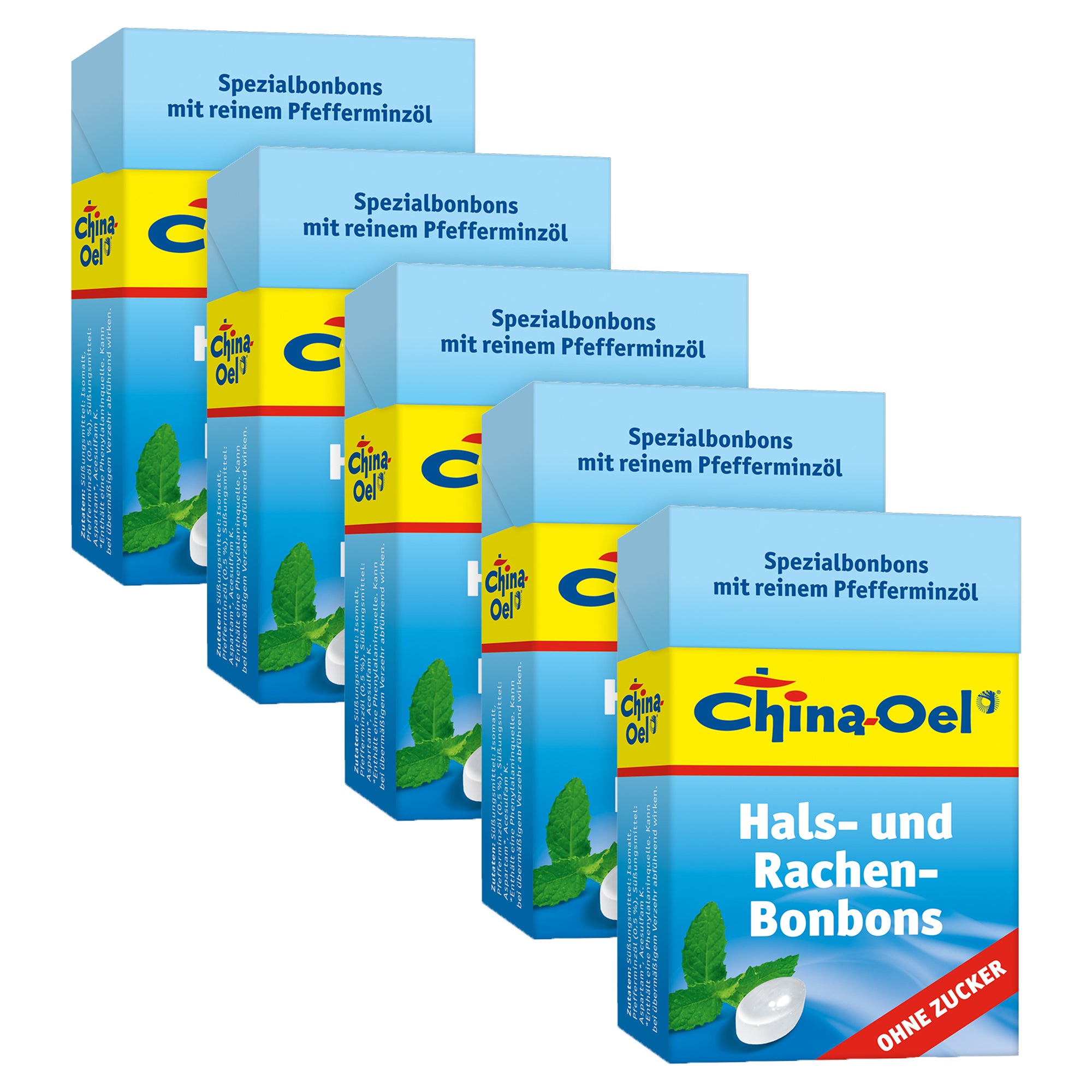 CHINA ÖL Hals- Hustenbonbons o. Zucker, 5 x 40 g online kaufen